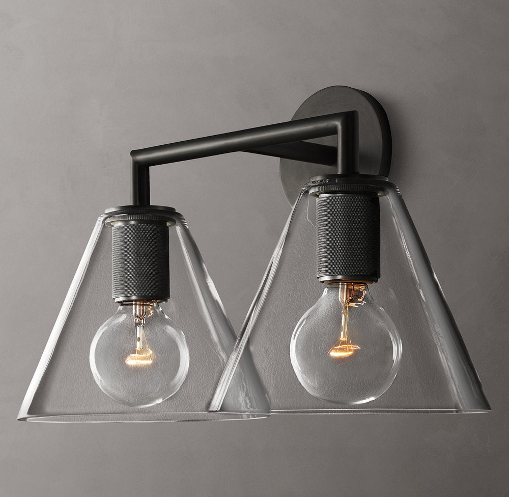 Utilitaire Funnel Shade Double Sconce