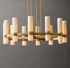 Ravelle Round Milk Glass Chandelier 36"