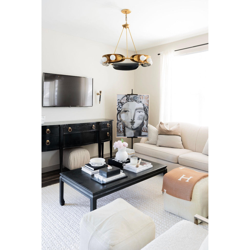 Hopper 9-Light Chandelier in Vintage Brass/Black Brass 32L x 32W x 25H