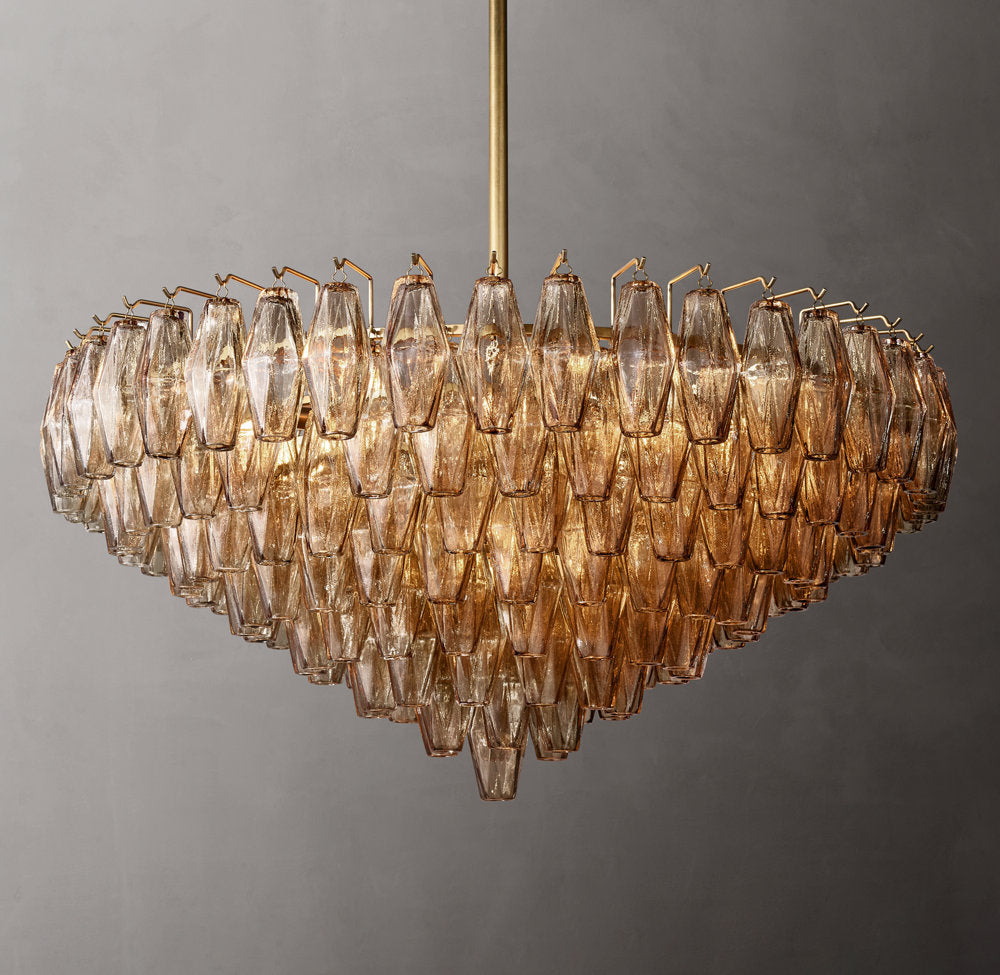 Chiara Smoke Glass Tiered Round Chandelier 37"