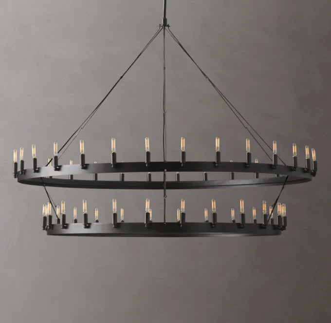 Camino Vintage Filament Two-Tier Chandelier 63"