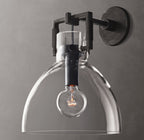 Machinist Glass Cloche Sconce 10"