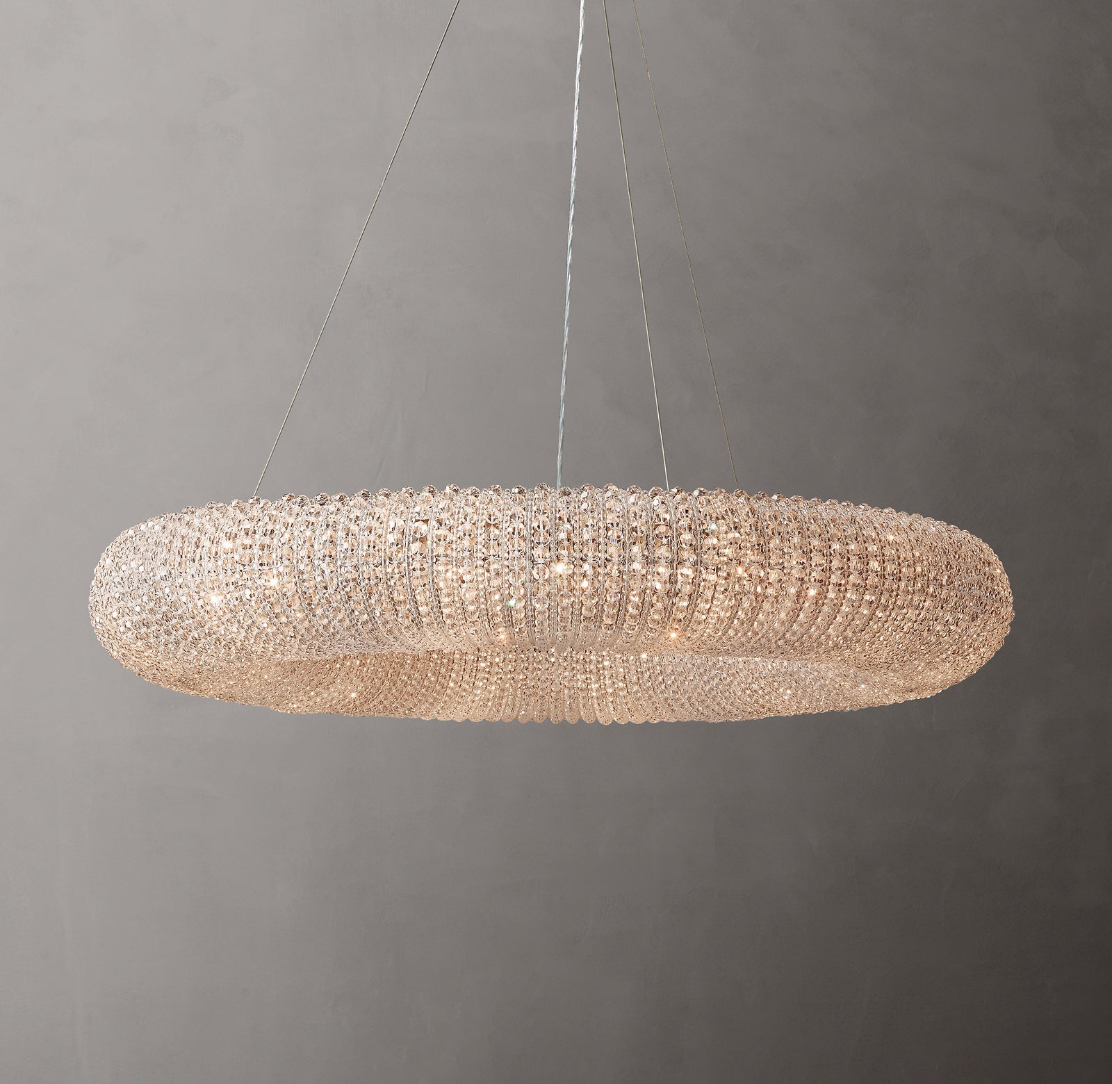 Crystal Halo Clear Round LED Chandelier 41"