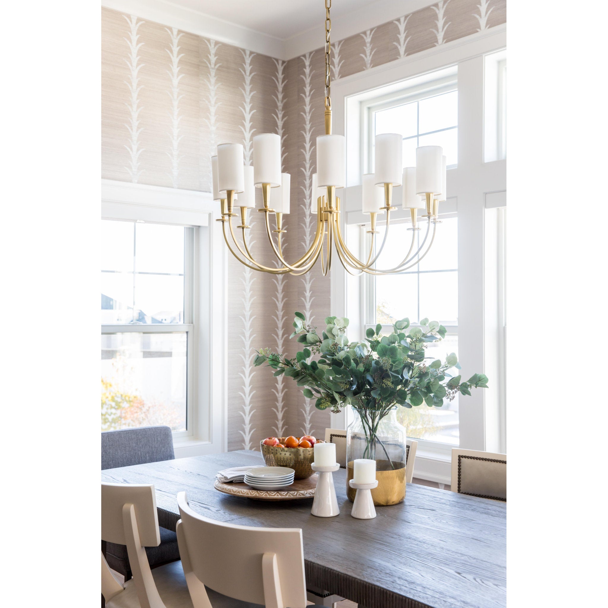 Mason 12-Light Chandelier in Aged Brass 34.5L x 34.5W x 27.25H