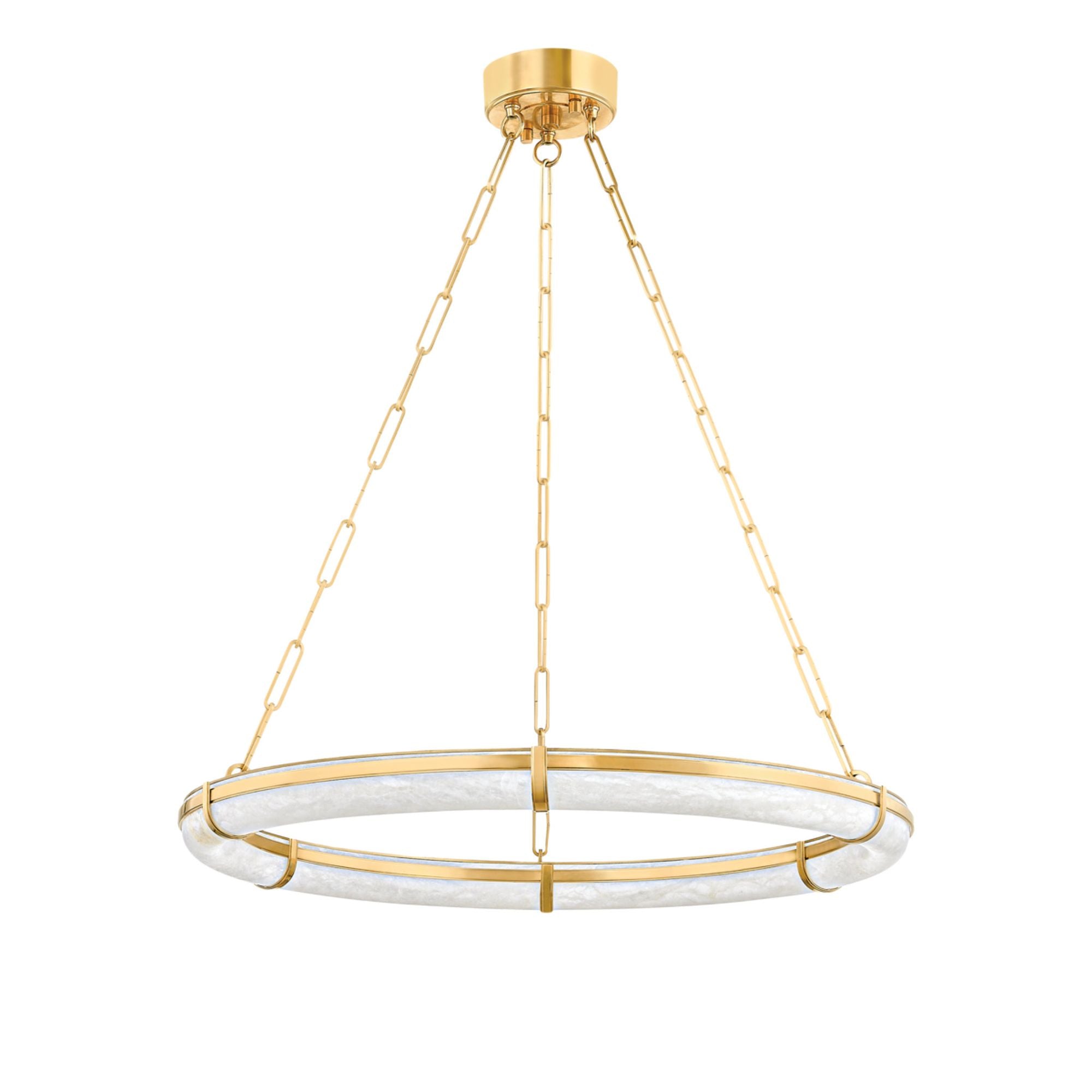 Sennett 1-Light Chandelier in Aged Brass 30.5L x 30.5W x 2.75H