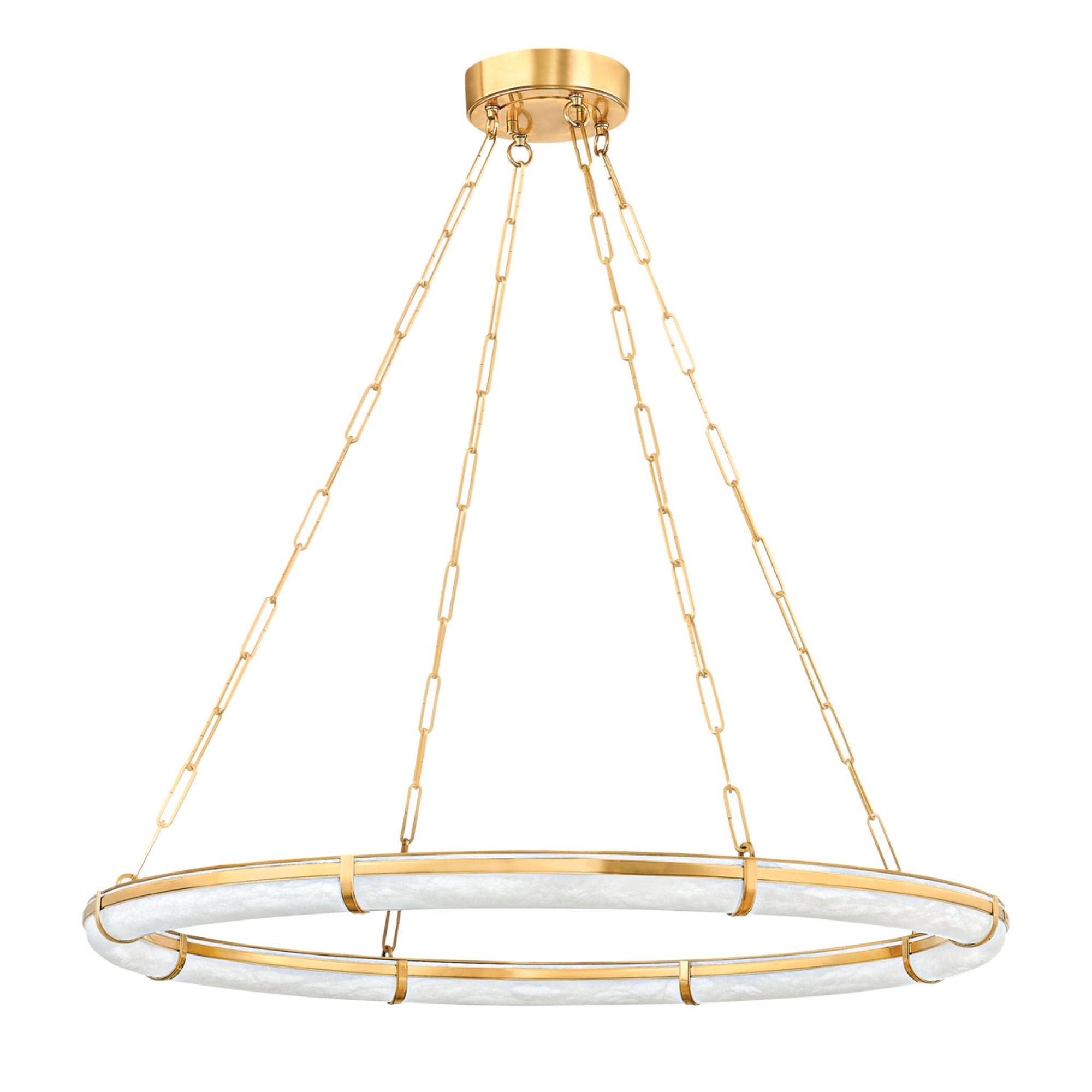 Sennett 1-Light Chandelier in Aged Brass 42L x 42W x 2.75H