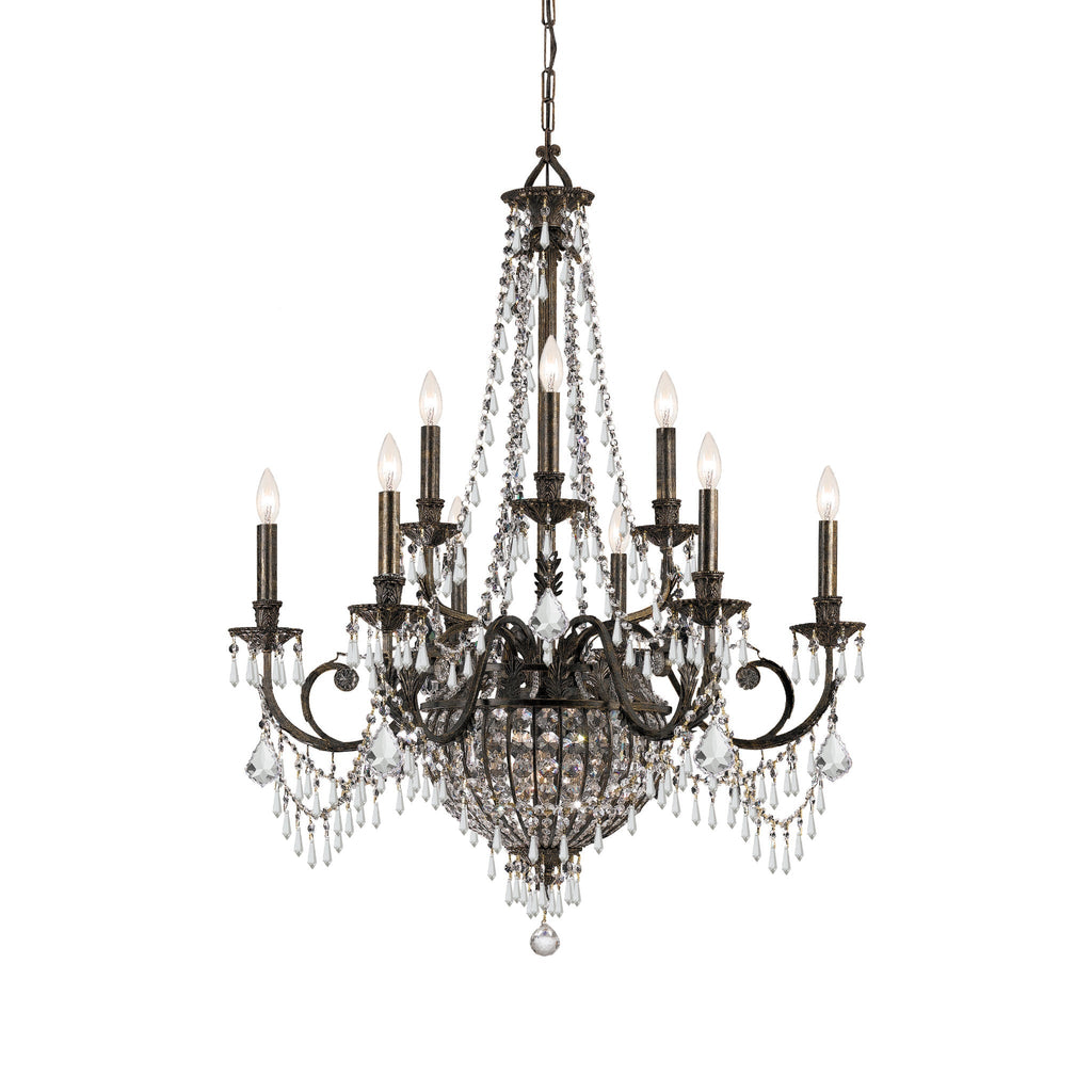 Vanderbilt 34'' Hand Cut Crystal English Bronze Chandelier Bronze 34"W x 42"H x 34"D