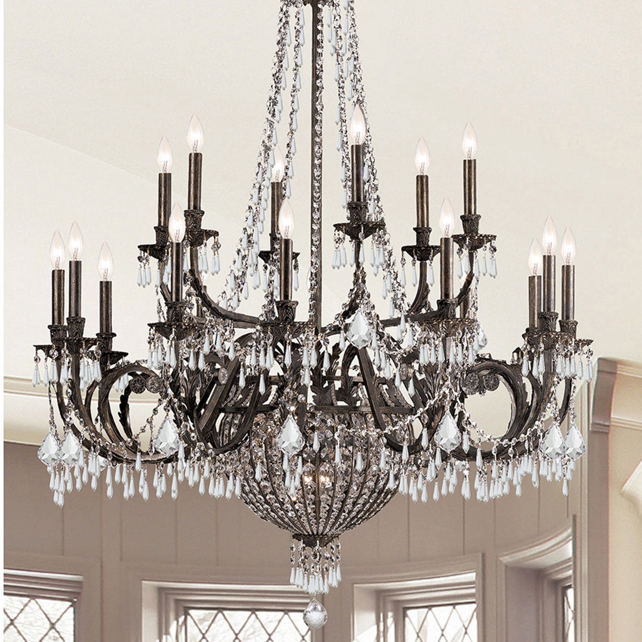 Vanderbilt 44'' Hand Cut Crystal English Bronze Chandelier Bronze 44"W x 51"H x 44"D