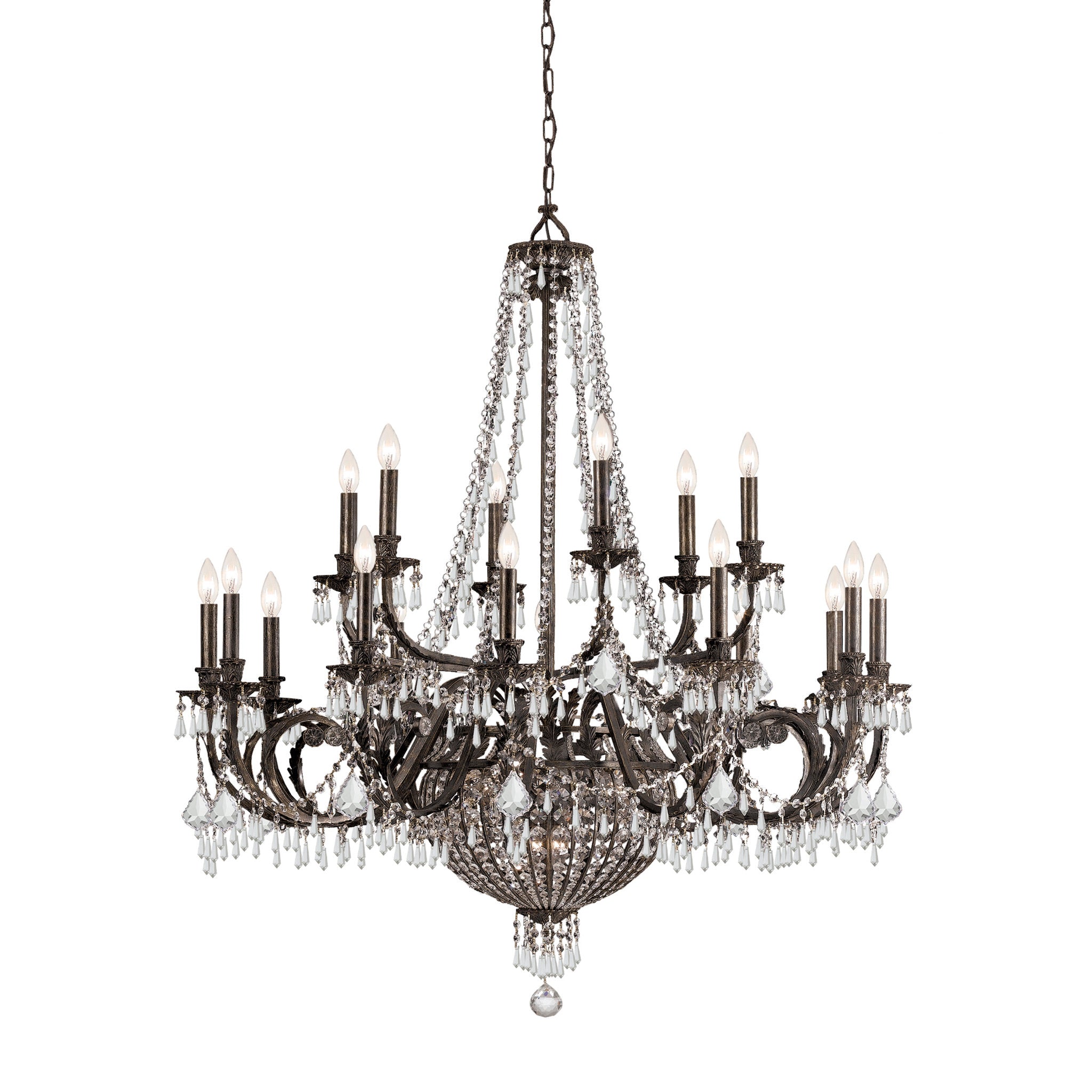 Vanderbilt 44'' Hand Cut Crystal English Bronze Chandelier Bronze 44"W x 51"H x 44"D