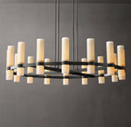 Ravelle Round Milk Glass Chandelier 48"