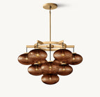 Cabrette Amber Glass Round Chandelier 36"