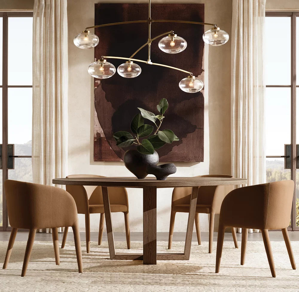 Cabrette Clear Glass Mobile Round Chandelier