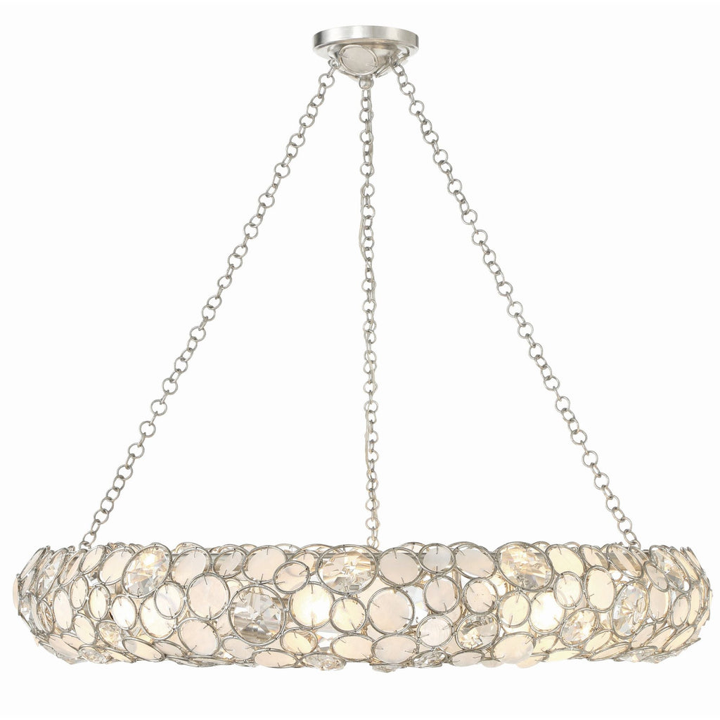Palla 32'' Antique Silver Semi Flush Mount Silver 32"W x 5.25"H x 32"D