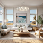 Palla 32'' Antique Silver Semi Flush Mount Silver 32"W x 5.25"H x 32"D
