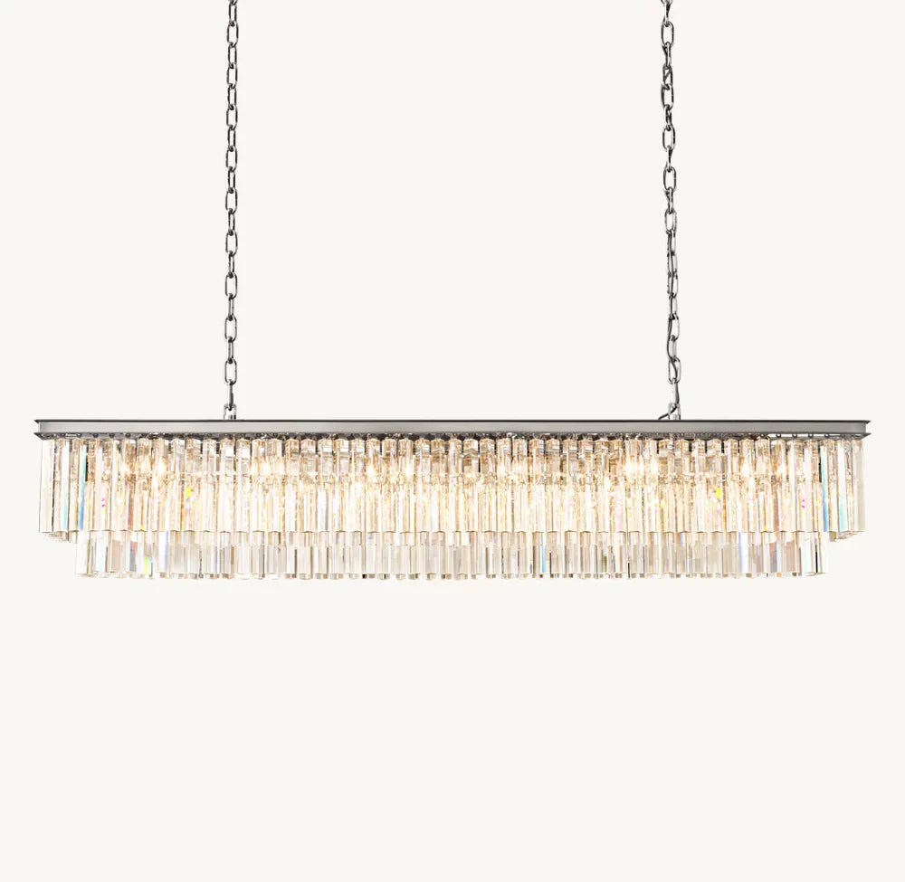 1920s Odeon Rectangular Chandelier 72"