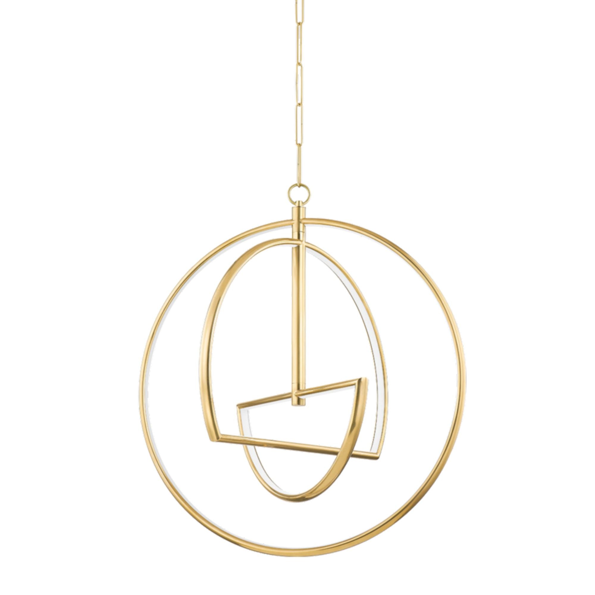 Welland 3-Light Chandelier in Aged Brass 24L x 28W x 31.5H