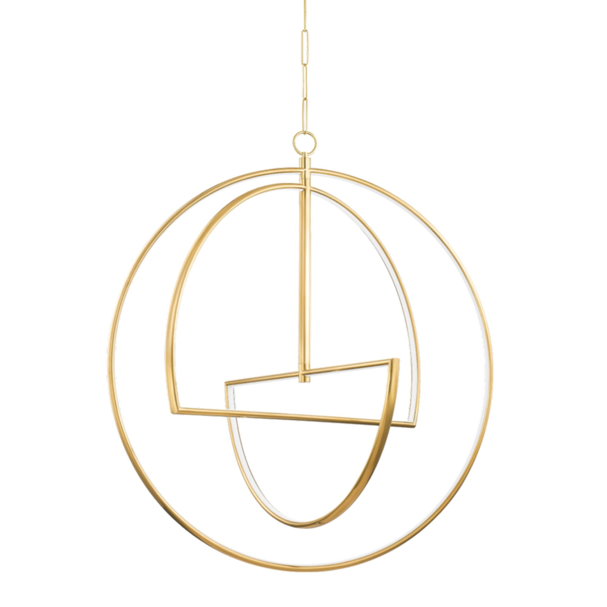 Welland 3-Light Chandelier in Aged Brass 36L x 40W x 44H
