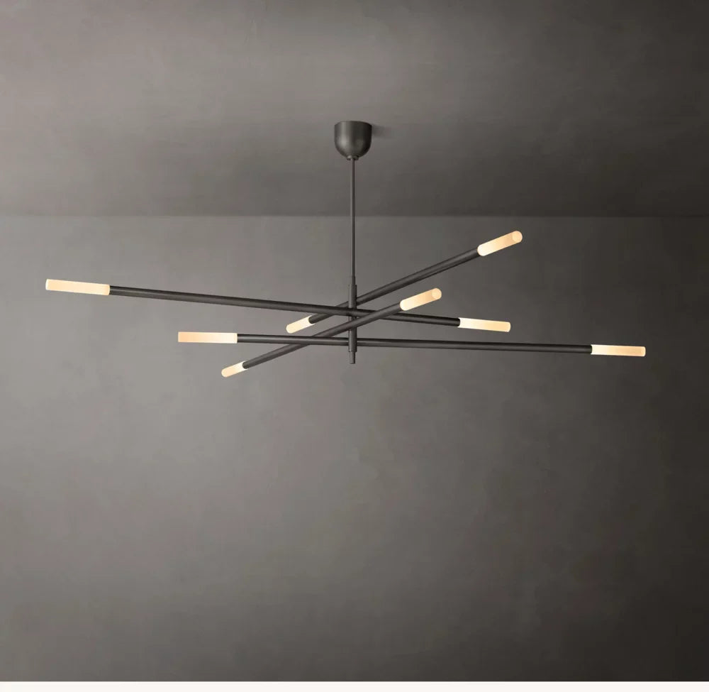 Rousseau 8-Light Mobile Etched Rod Chandelier