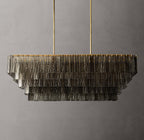 Sirene Smoke Glass Rectangular Chandelier 59"
