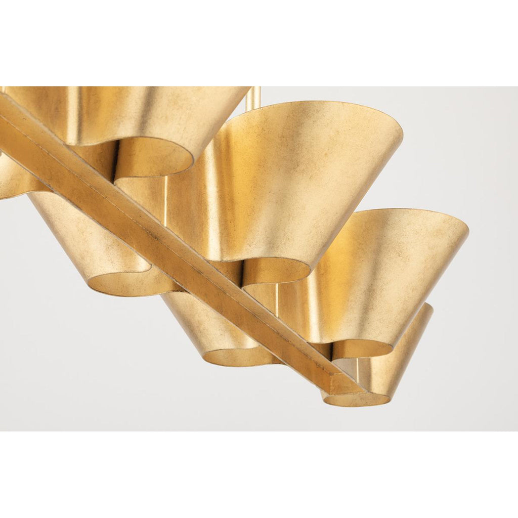 Reeve 8-Light Chandelier in Vintage Gold Leaf 37.5L x 37.5W x 18H