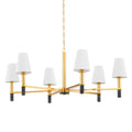 Montreal 6-Light Chandelier in Aged Brass 40L x 40W x 17.25H
