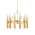 Pali 12-Light Chandelier in Aged Brass 28.25L x 28.25W x 23H