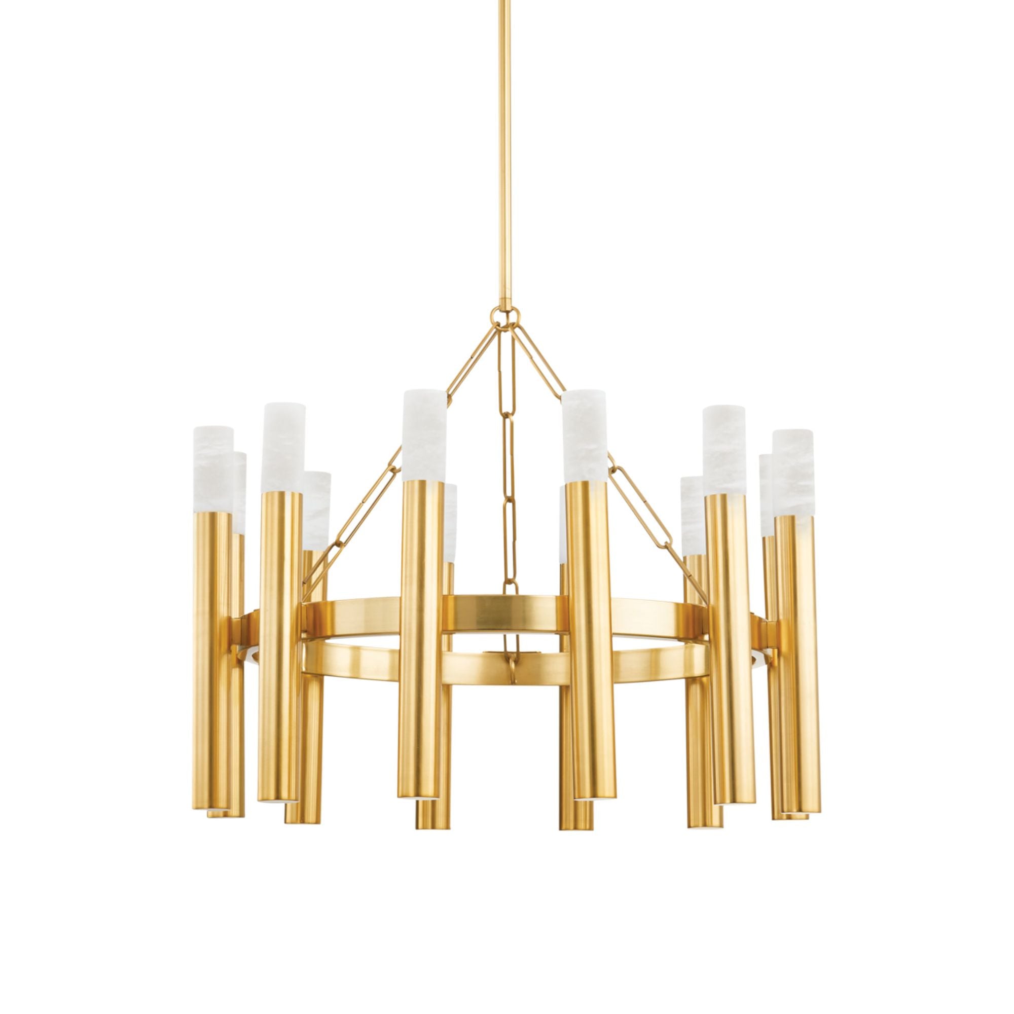Pali 12-Light Chandelier in Aged Brass 28.25L x 28.25W x 23H