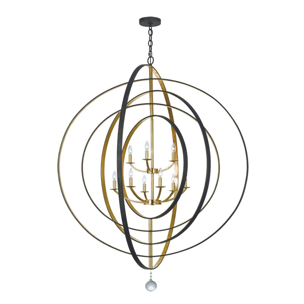 Luna 48'' English Bronze + Antique Gold Chandelier Bronze 48"W x 58.5"H x 48"D