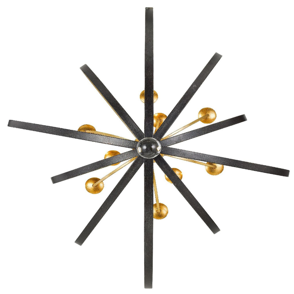 Luna 48'' English Bronze + Antique Gold Chandelier Bronze 48"W x 58.5"H x 48"D