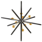 Luna 48'' English Bronze + Antique Gold Chandelier Bronze 48"W x 58.5"H x 48"D