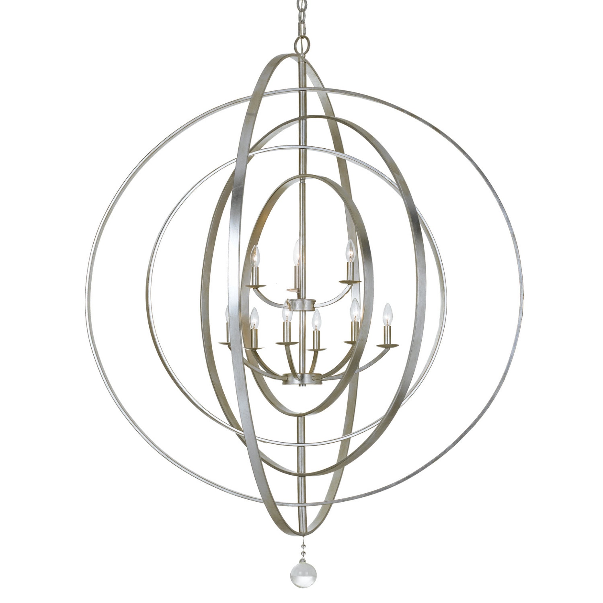 Luna 48'' Antique Silver Chandelier Silver 48"W x 58.5"H x 48"D