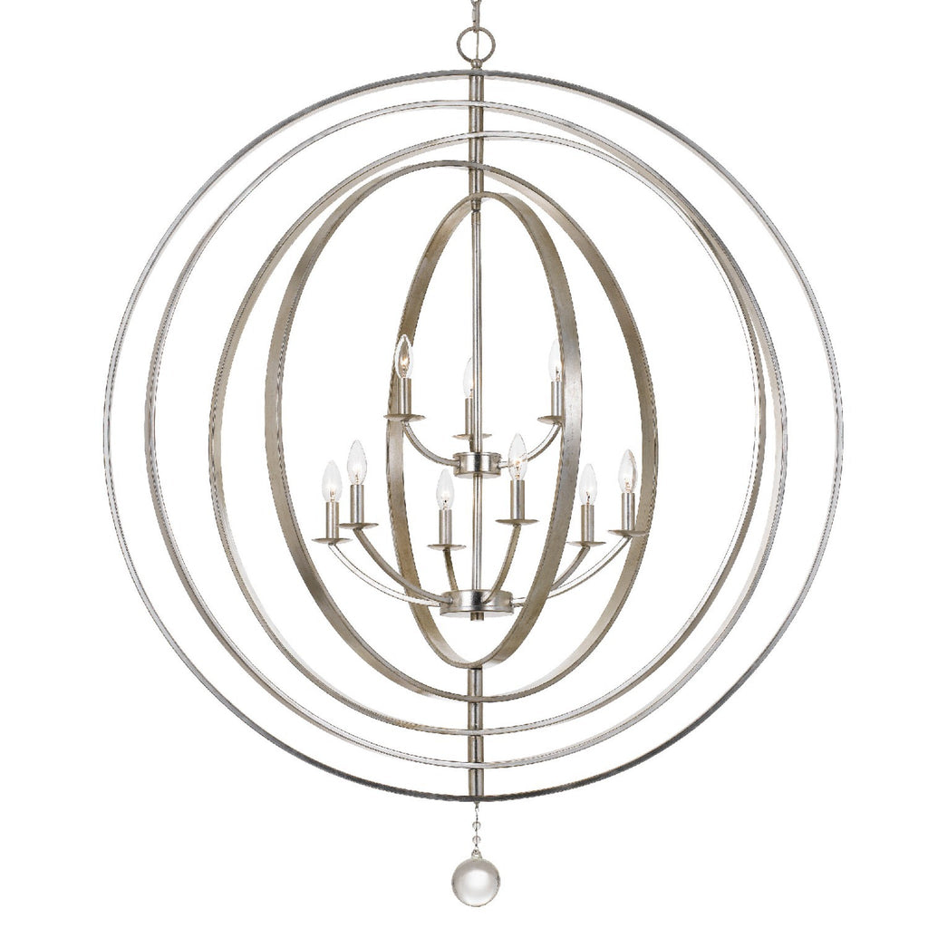 Luna 48'' Antique Silver Chandelier Silver 48"W x 58.5"H x 48"D