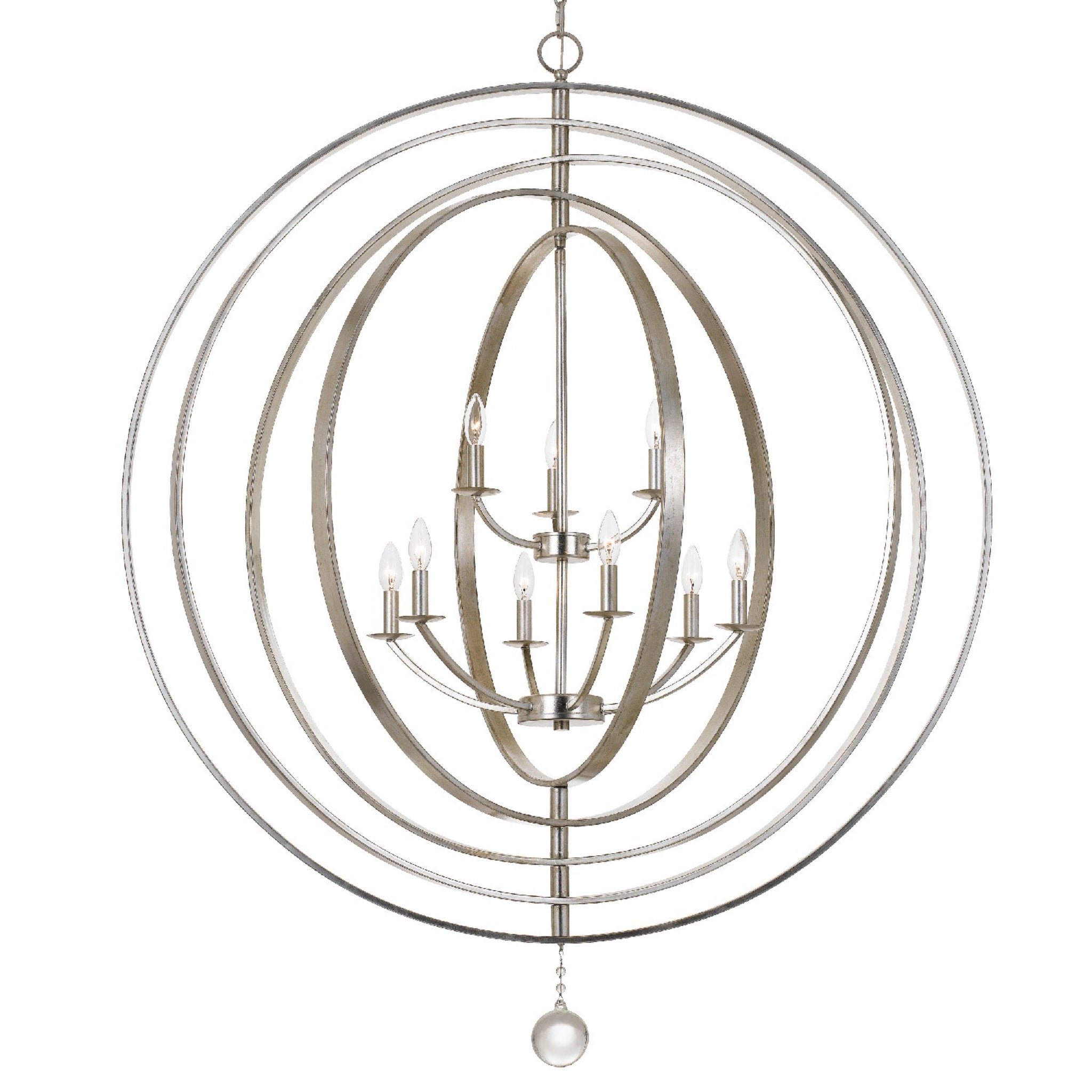 Luna 48'' Antique Silver Chandelier Silver 48"W x 58.5"H x 48"D