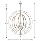 Luna 48'' Antique Silver Chandelier Silver 48"W x 58.5"H x 48"D