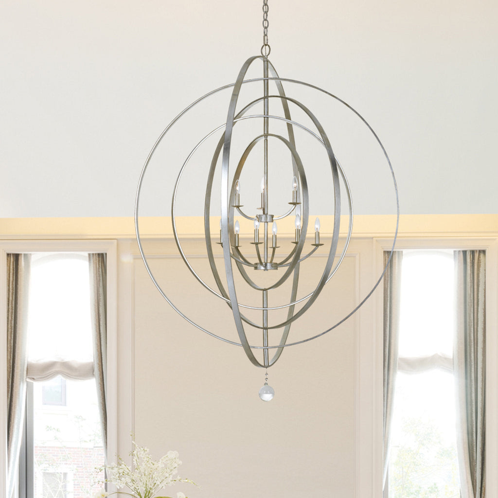 Luna 48'' Antique Silver Chandelier Silver 48"W x 58.5"H x 48"D
