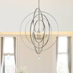 Luna 48'' Antique Silver Chandelier Silver 48"W x 58.5"H x 48"D
