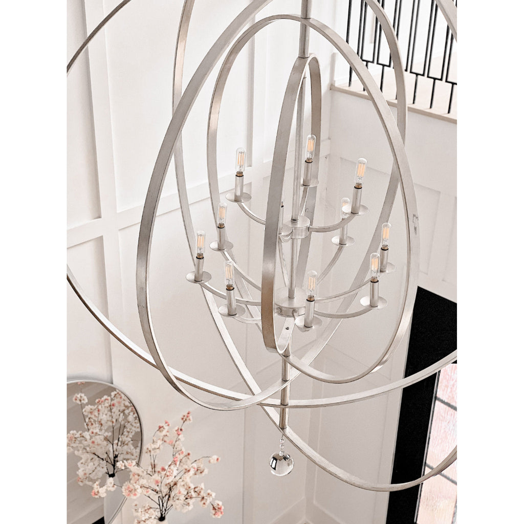 Luna 48'' Antique Silver Chandelier Silver 48"W x 58.5"H x 48"D