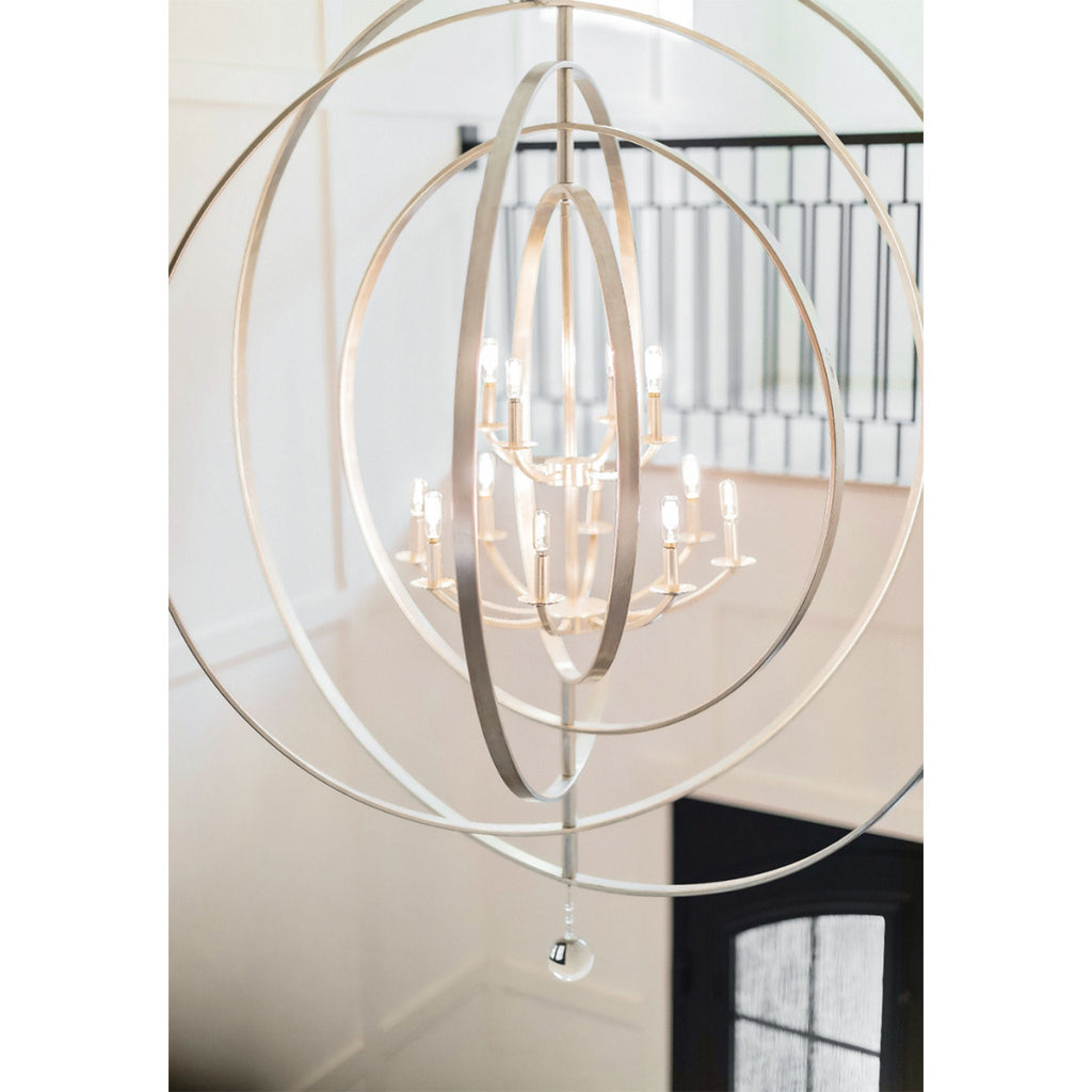 Luna 48'' Antique Silver Chandelier Silver 48"W x 58.5"H x 48"D