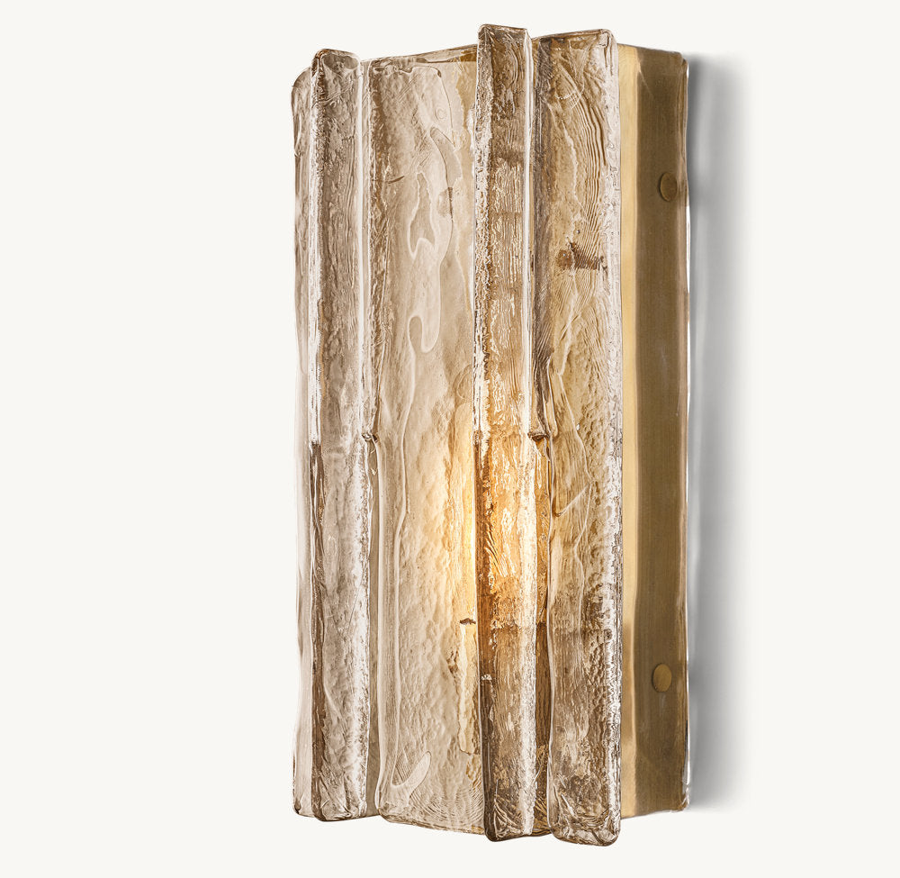 Lattice Smoke Glass Sconce 15"
