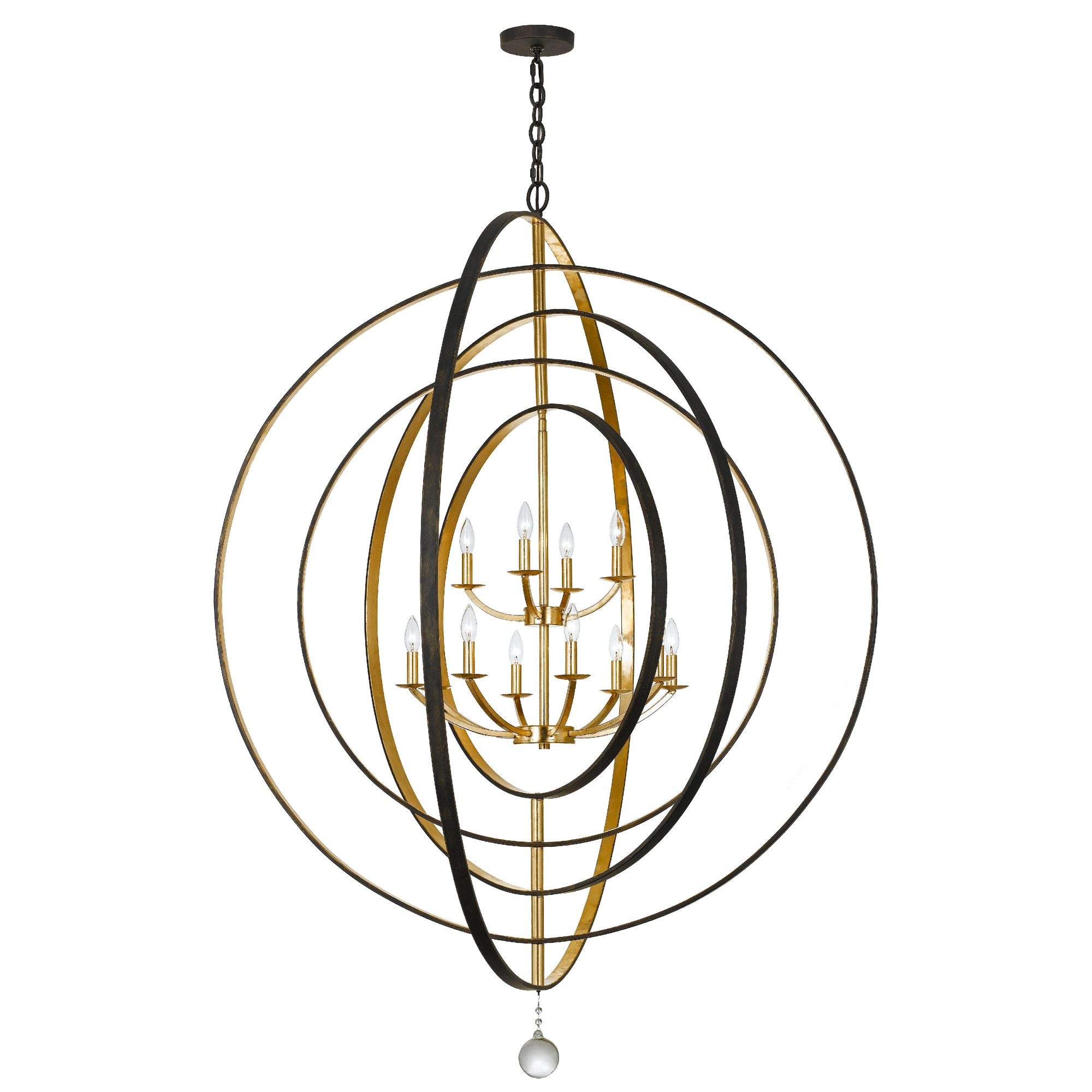 Luna 60'' English Bronze + Antique Gold Chandelier Bronze 60"W x 70"H x 60"D