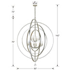Luna 60'' Antique Silver Chandelier Silver 60"W x 70"H x 60"D