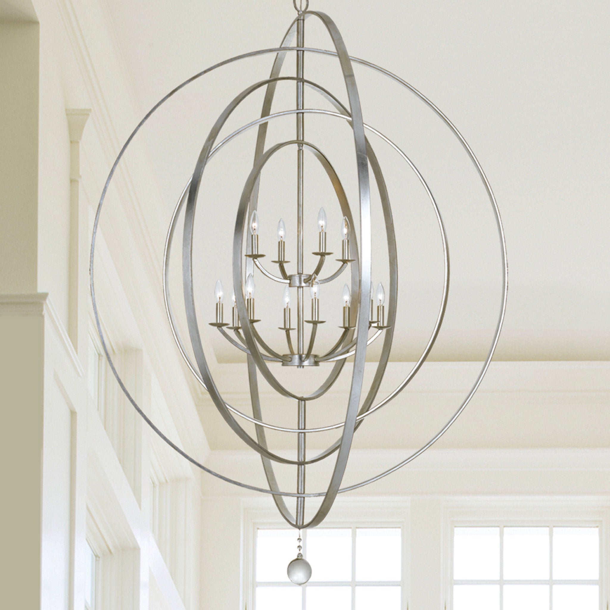 Luna 60'' Antique Silver Chandelier Silver 60"W x 70"H x 60"D