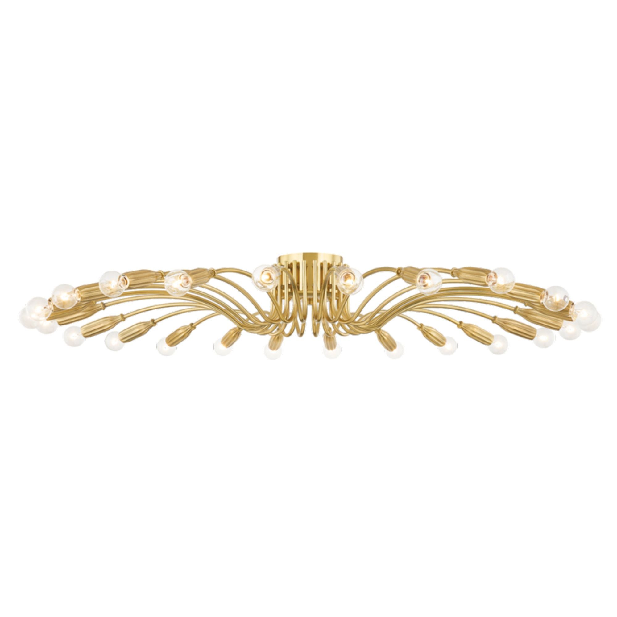 Barney 24-Light Semi Flush in Aged Brass 49.25L x 49.25W x 6.5H