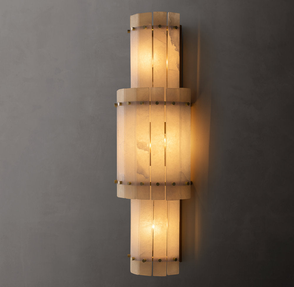 San Marco Alabaster Grand Round Sconce