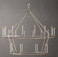 19TH C. ENGLISH OPENWORK TWO-TIER ROUND CHANDELIER 62"