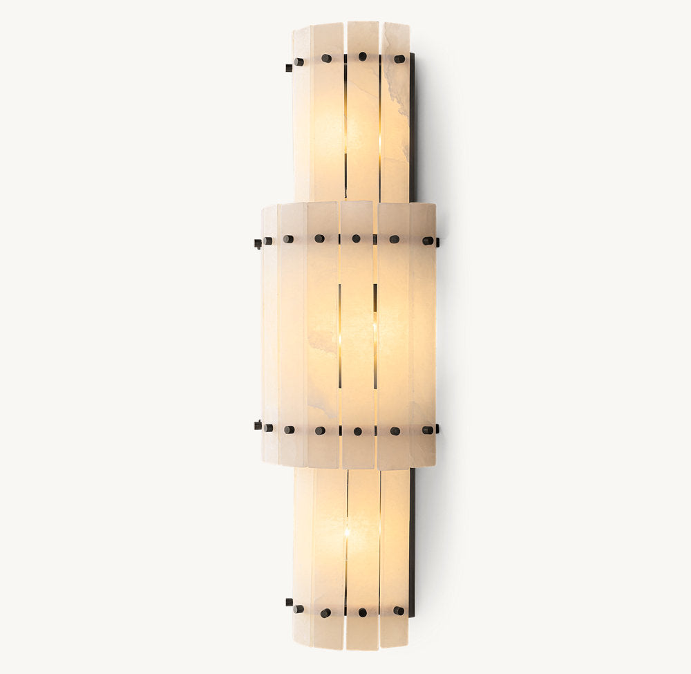 San Marco Alabaster Grand Round Sconce