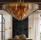 Sirene Smoke Glass Round Chandelier 65"