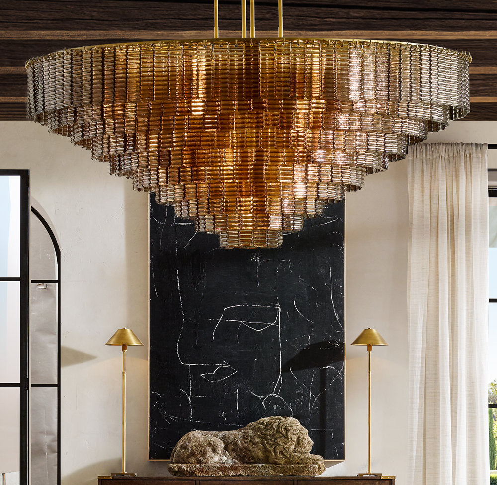 Sirene Smoke Glass Round Chandelier 65"