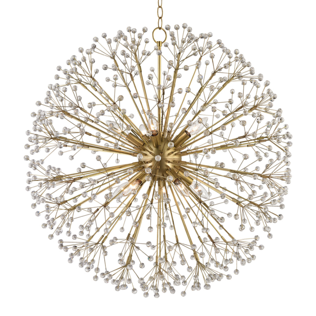 Dunkirk 10-Light Chandelier in Aged Brass 30L x 30W x 29H