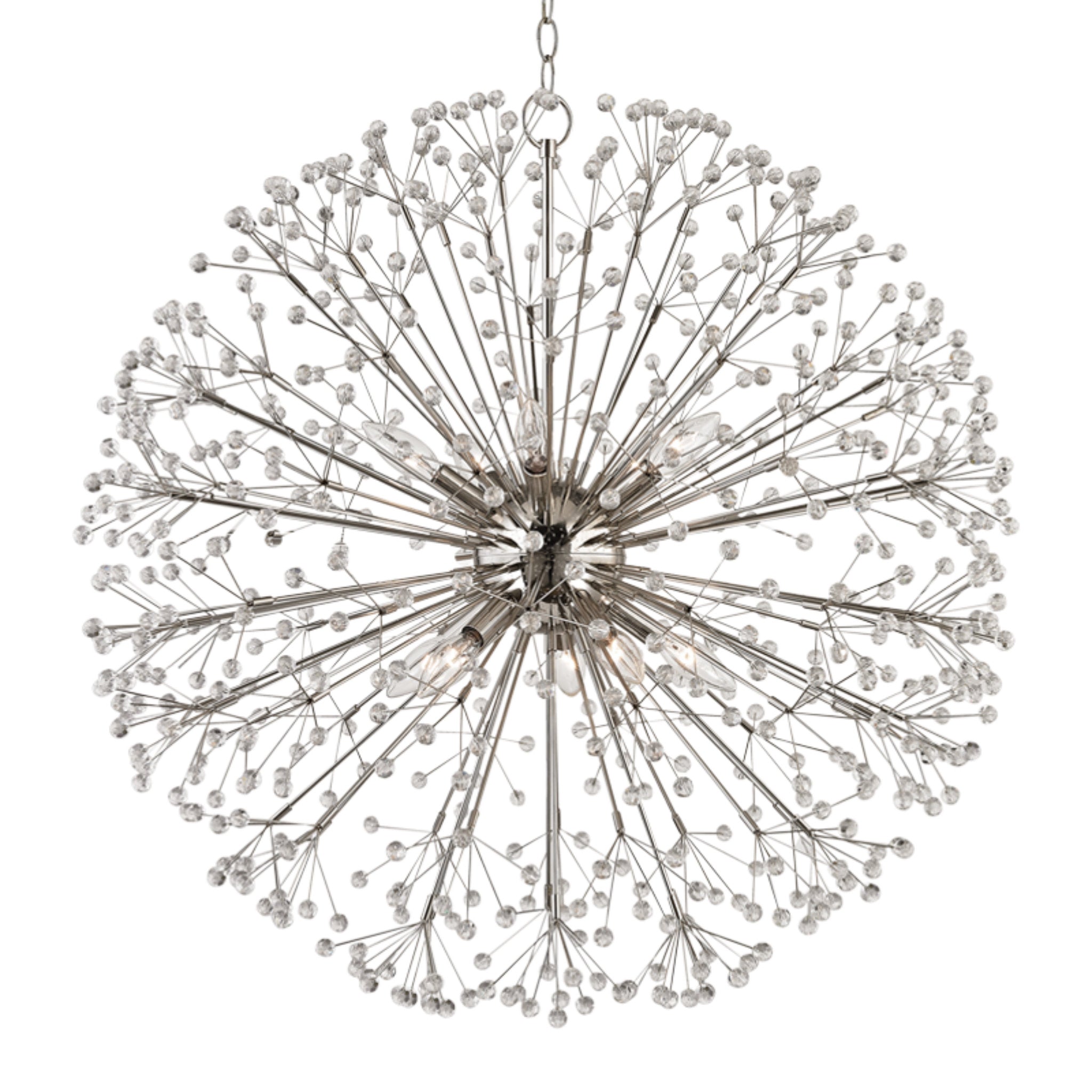 Dunkirk 10-Light Chandelier in Polished Nickel 30L x 30W x 29H